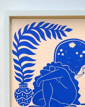 Calma y quietud - 30 x 42 / Marco box mini blano liso