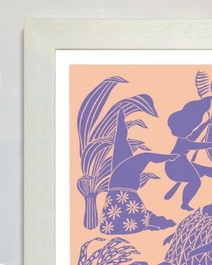 Fuera de control - 30 x 42 / Marco chato de 3 cm blanco liso