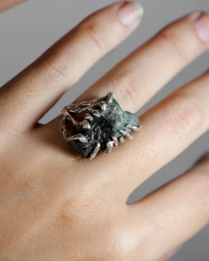 Anillo Roc - Plata / Negra / 2,22 cm