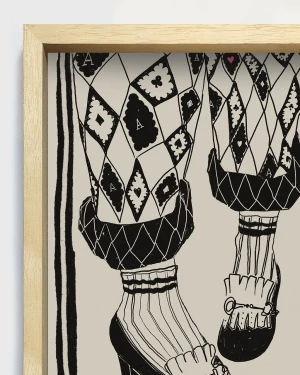 Babucha rombos - 21 x 30 / Marco box  madera marupa cera