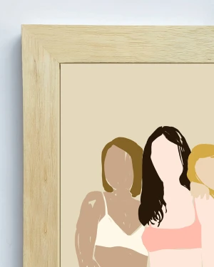 Cuatro - 21 x 30 / Marco chato de 4 cm marupa natural