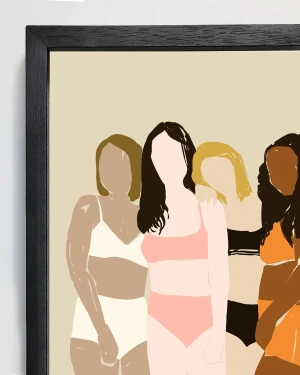 Cuatro - 21 x 30 / Marco chato en L de 1.5 x 3.5 negro liso