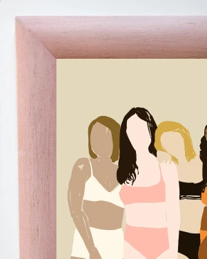 Cuatro - 21 x 30 / Marco bombe de 5 cm rosa vintage