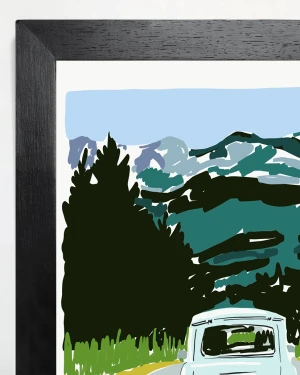 Ruta Renault - 30 X 42 / Marco chato de 3 cm negro liso