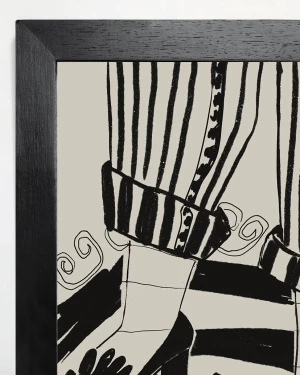 Mocasin - 30 X 42 / Marco chato de 3 cm negro liso