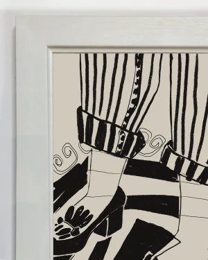 Mocasin - 30 X 42 / Marco chato de 3 cm con bajadita blanco liso