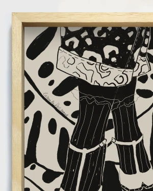 Tango shoe - 21 x 30 / Marco box madera marupa natural