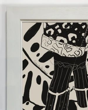 Tango shoe - 30 X 42 / Marco chato de 3 cm con bajadita blanco liso