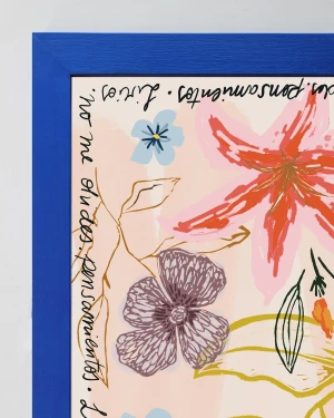 Lirios - 21 x 30 / Marco chato de 3 cm azul ultramarine