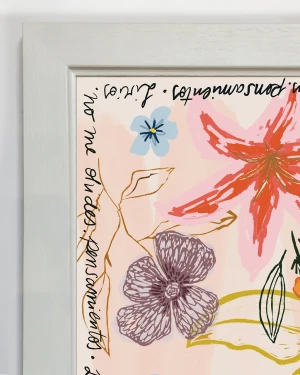 Lirios - 21 x 30 / Marco chato de 3 cm con bajadita blanco liso