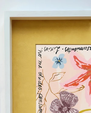 Lirios - 21 x 30 / Marco box blanco liso mas paspartu ocre