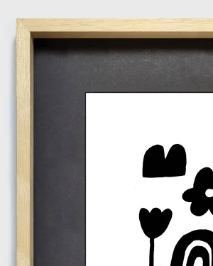 Negro - Varilla tipo box marupa mas paspartu negro / 21 x 30