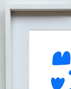 Azul - Varilla tipo box blanca mas paspartu blanco / 21 x 30