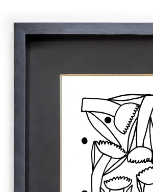 Amistad - Varilla tipo box negro mas paspartu negro / 21 x 30