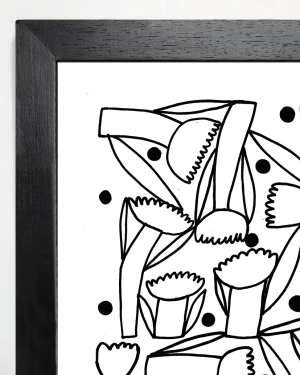 Amistad - Varilla chata de 3 cm negro liso / 21 x 30