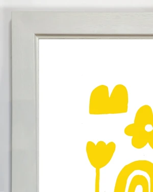 Amarillo - Varilla chata de 3 cm con bajadita blanco liso / 21 x 30