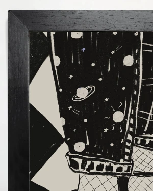 Pantalón Júpiter - 21x30 / Marco chato de 3 cm Negro liso