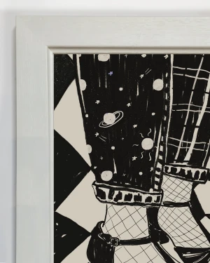 Pantalón Júpiter - 30x42 / Marco chato de 3 cm con bajadita blanco liso