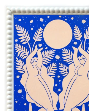 Baño de luna - 30 x 42 / Marco de pelotitas blanco liso