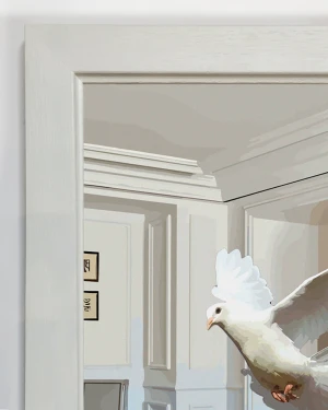 Paloma blanca - Chata de 3 cm con bajadita blanca