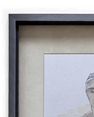 Mujer 3 - Marco tipo box negro + passepartout piedra