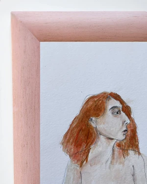 Mujer 4 - Marco bombe de 5 cm rosa vintage