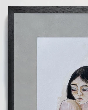 Mujer 5 - Marco en L recto negro mas passepartout