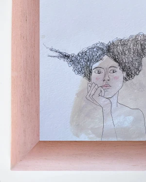 Mujer 6 - Marco bombe de 5 cm rosa vintage