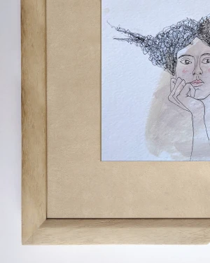 Mujer 6 - Marco chato de 3 cm madera mas passepartout