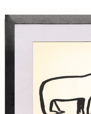 Oso - Marco chato de 3 cm negro con passepartout