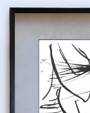 Flower - Marco en L negro + passepartout gris