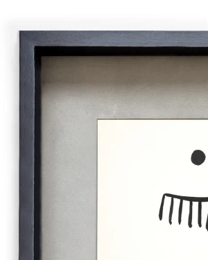 Cepillo - Marco tipo box negro + passepartu gris