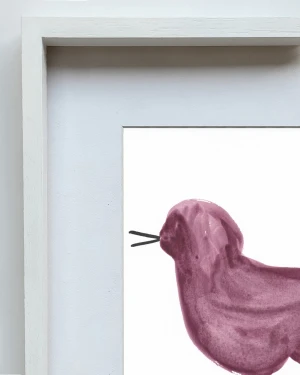 Birdie - Marco tipo box blanco + passepartout blanco