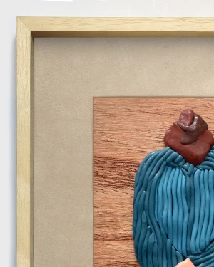 Sentimientos 3 - Marco tipo box madera + fondo gris