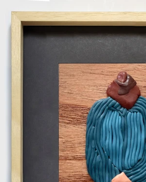 Sentimientos 3 - Marco tipo box madera + fondo negro