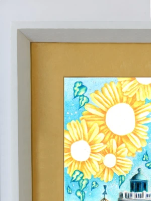 Daniel Prandi III - Marco triangulito blanco con passepartout