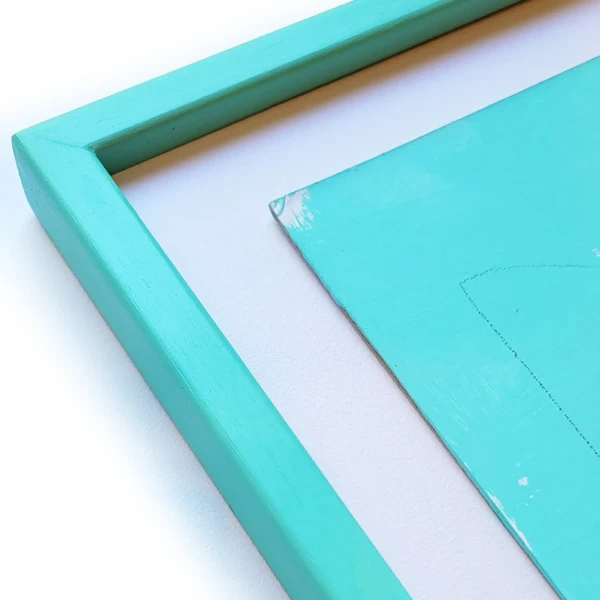 Estrella Blanca - Turquesa  - L 15x15 redondeada marupá