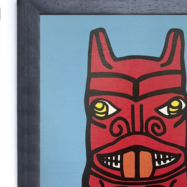 Totem de Jaguar Granate - Marco Chato de 3cm negro Grande 51x38