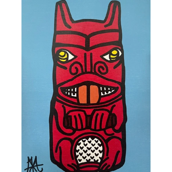 Totem de Jaguar Granate - Triangulito blanco  pequeño 35x26