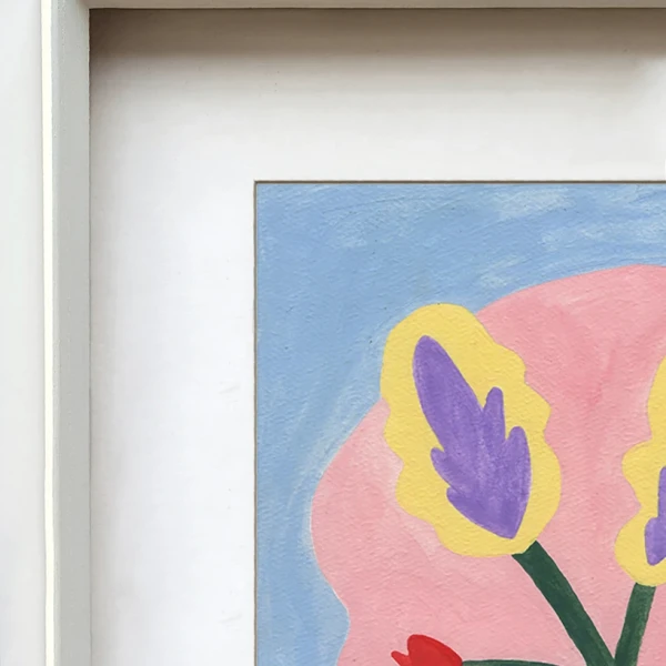 Amanecer - Piramidal mini blanca con paspartu blanco / 30 x 42