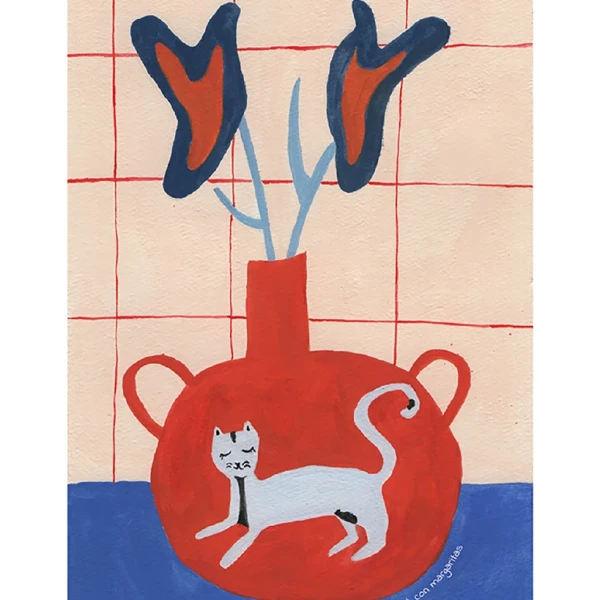 Atardecer - 21 x 30 / Marco piramidal mini blanco mas paspartu blanco