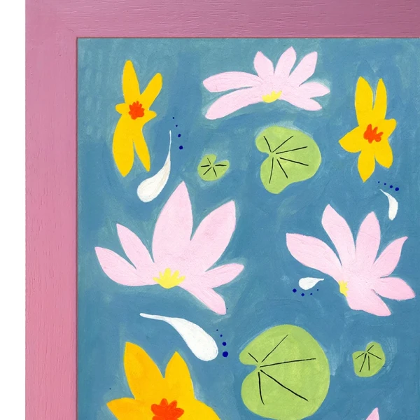 Loto - 21 x 30 / Marco chato de 3 cm rosa viejo