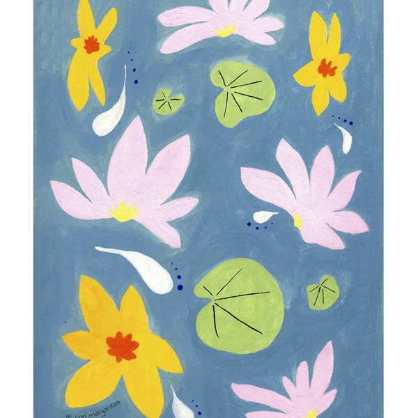 Loto - 21 x 30 / Marco chato de 3 cm rosa viejo