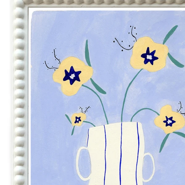 Pastel - 30 X 42 / Marco pelotitas blanco liso