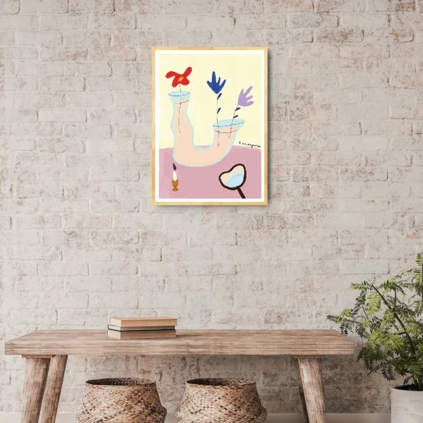 Ritual - 30 X 42 / Marco triangulito blanco mas paspartu blanco