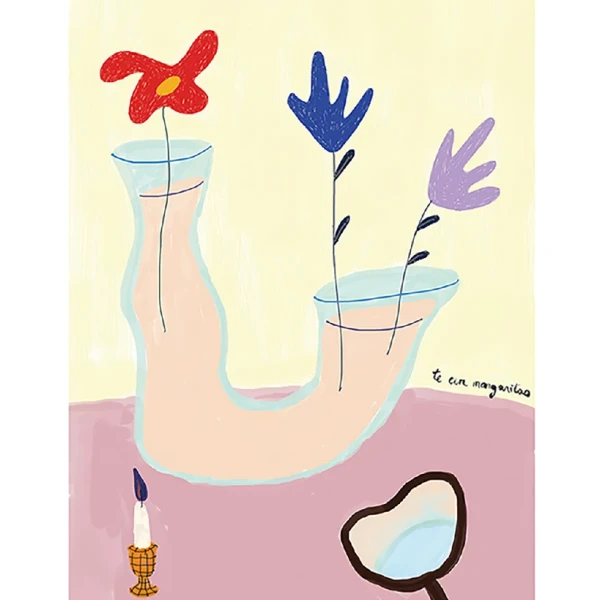 Ritual - 30 X 42 / Marco chato  de 3 cm azul ultramar