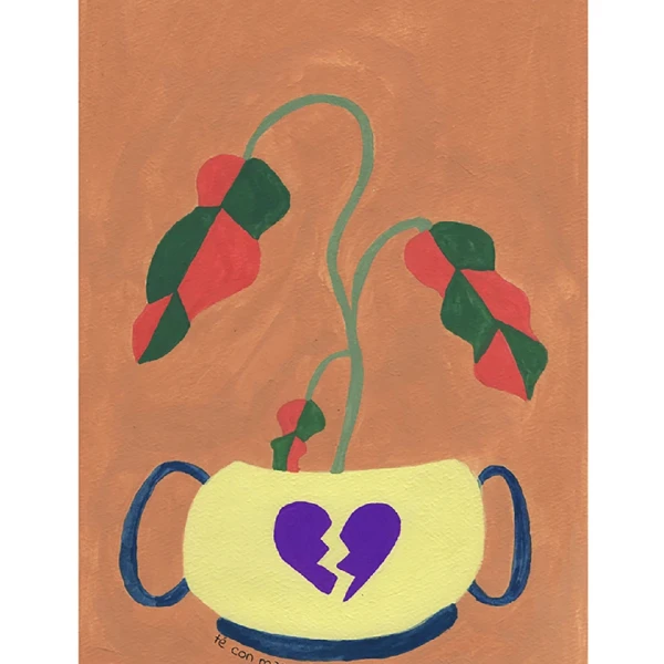 Sad Cora - 21 x 30 / Marco chato de 3 cm azul ultramar