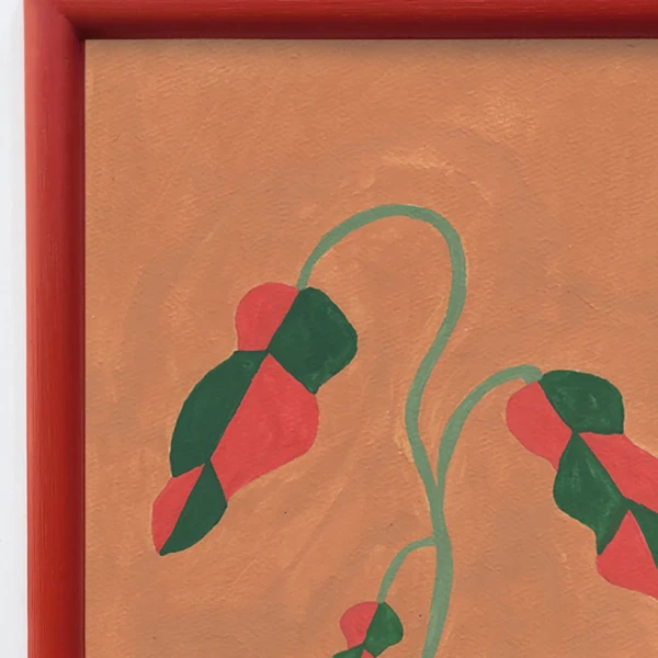 Sad Cora - 21 x 30 / Marco chato de 2 bombe rojo chinese