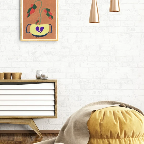 Sad Cora - 21 x 30 / Marco chato de 2 bombe rojo chinese