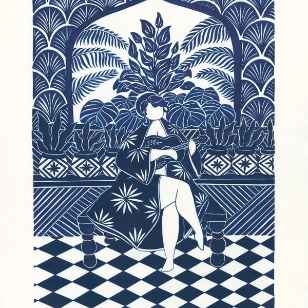 Musa - 30 x 42 / Marco piramidal mini plateado